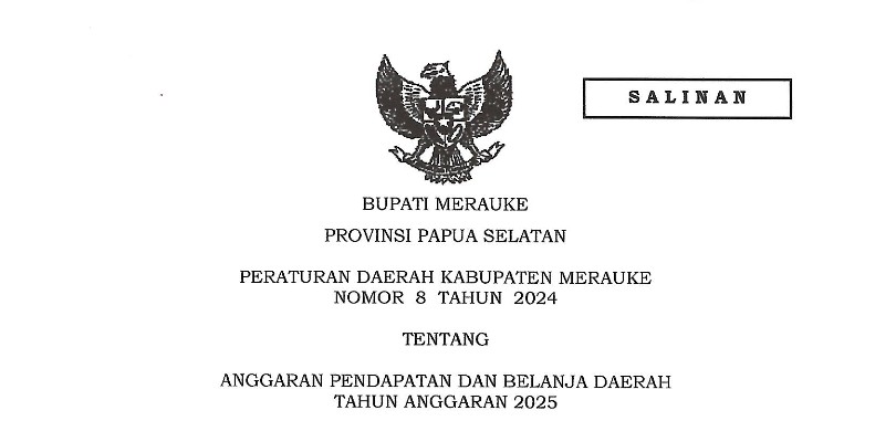 Peraturan Daerah Tentang Anggaran Pendapatan dan Belanja Daerah TA 2025