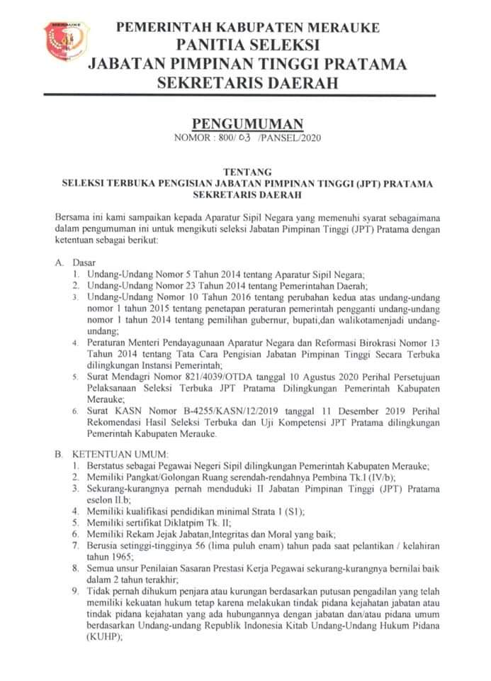 Seleksi Pengisian Jabatan Tinggi Pratama Secara Terbuka 