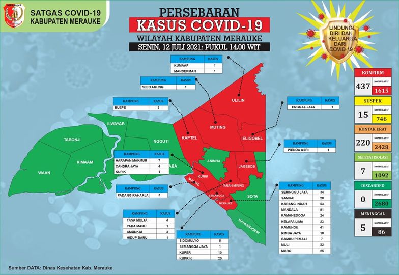 COVID-19 TERUPDATE HARI SENIN, 12 JULI 2021