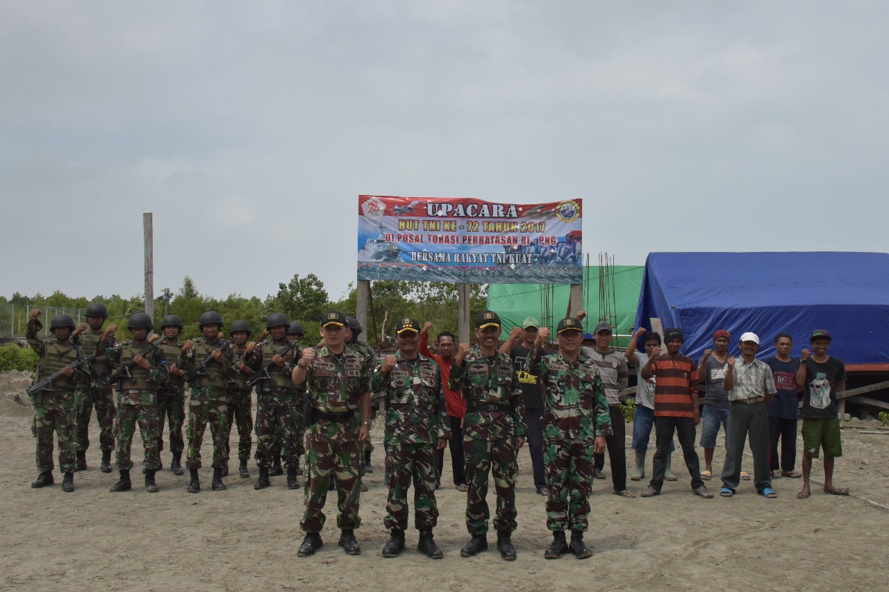 Bersama Masyarakat Perbatasan HUT Ke-72 TNI Digelar di Posal Torasi