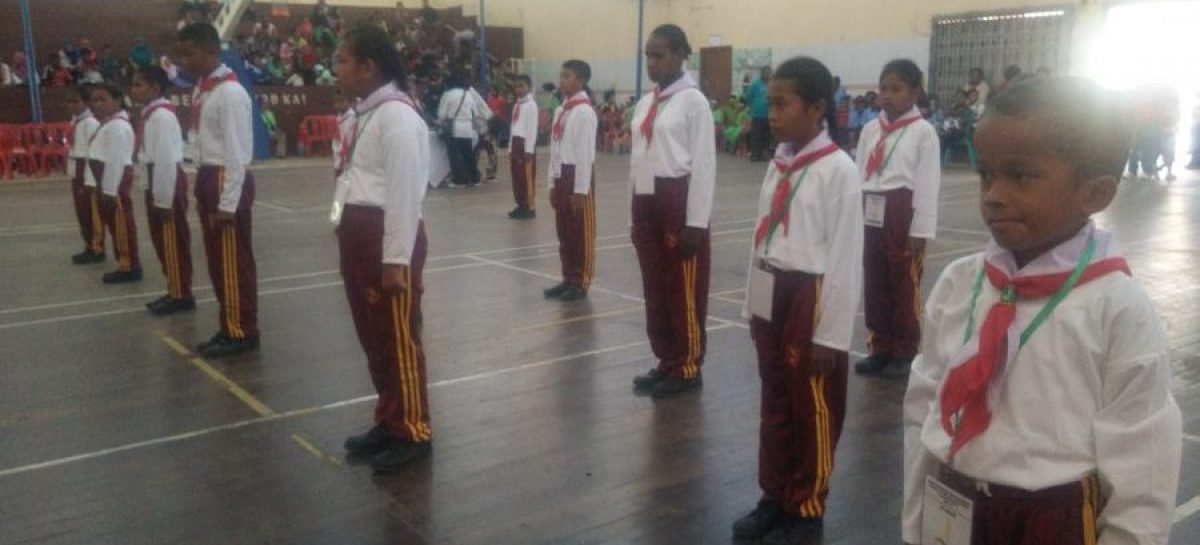 SD-SD di Merauke Ikut Lomba Senam Pramuka