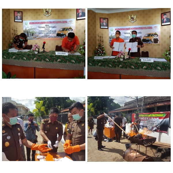 Kejari dan Kantor Pos Merauke Tandatangani Perjanjian Kerja Sama