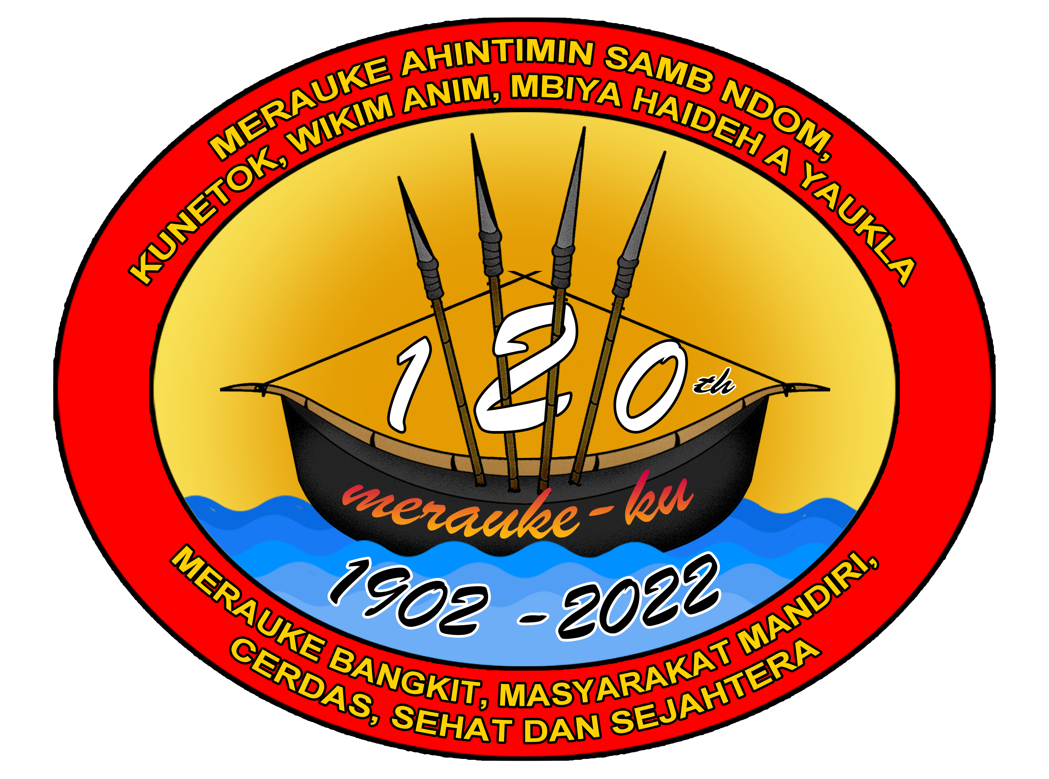 LOGO HARI JADI MERAUKE KE - 120 TAHUN 2022 