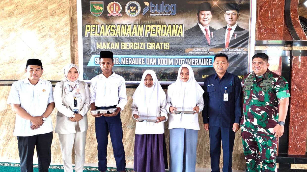 Makan Bergizi Gratis Dimulai di Merauke, Ribuan Pelajar 7 Sekolah Jadi Targetnya