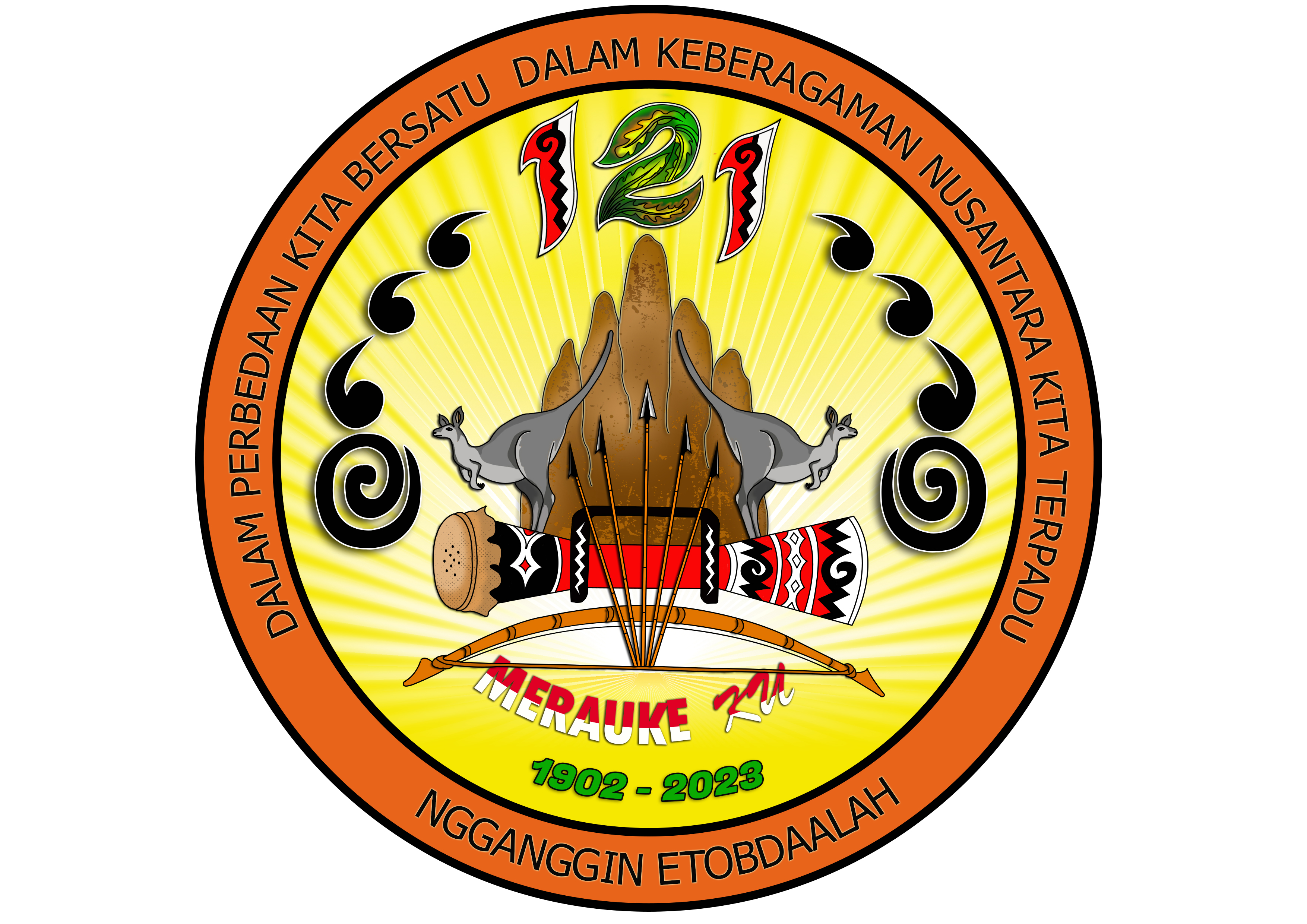 LOGO HARI JADI MERAUKE KE - 121 TAHUN 2023