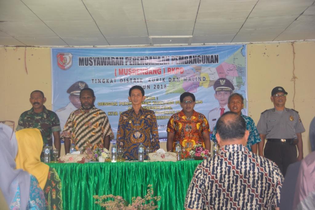 Wakil Bupati Merauke membuka secara resmi Musrenbang Distrik Kurik dan Distrik Malind tahun 2018