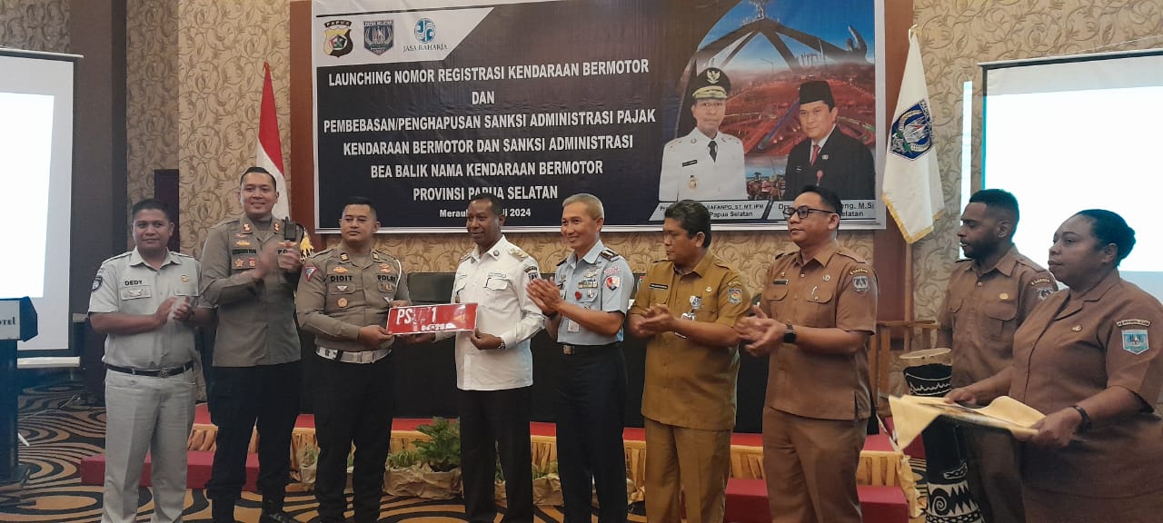 Pemprov Papua Selatan Launching Nomor Registrasi Kendaraan Bermotor Dari PA ke PS