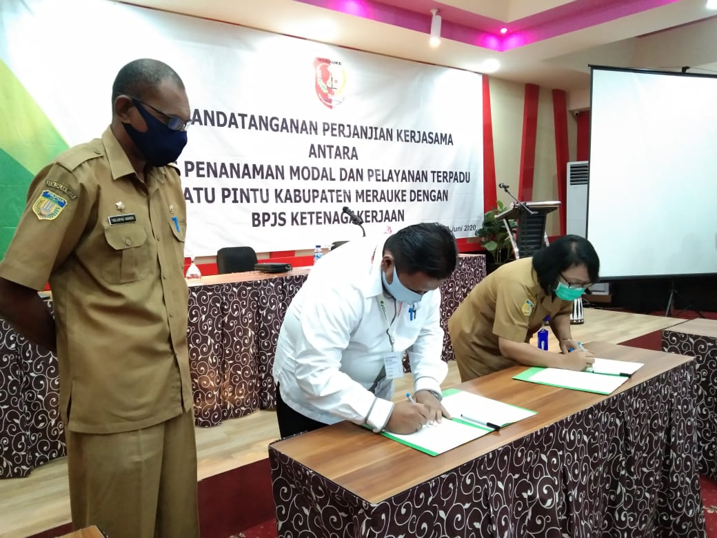 Dinas PMPTSP Teken PKS dengan BP Jamsostek Merauke