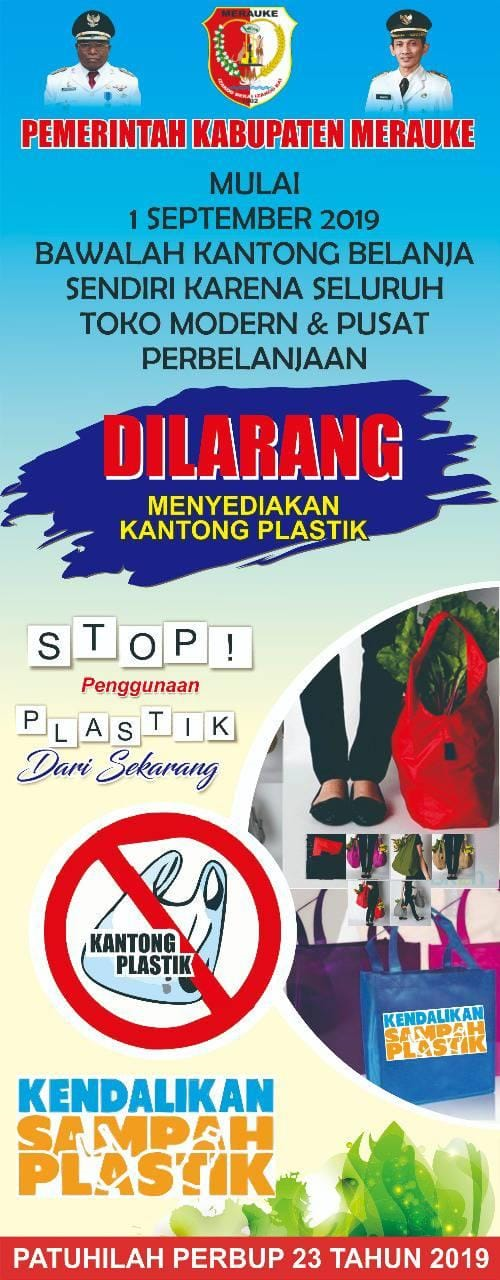 Mulai 1 September, Pemkab Merauke Larang Toko Modern Menyediakan Kantong Plastik

