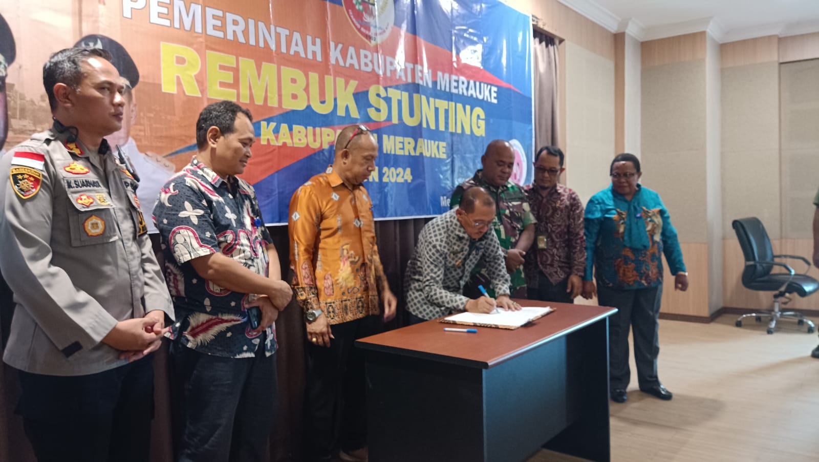 Sembilan Komitmen Pelaksanaan Percepatan Penurunan Stunting Terintegrasi di Kabupaten Merauke Ditandatangani