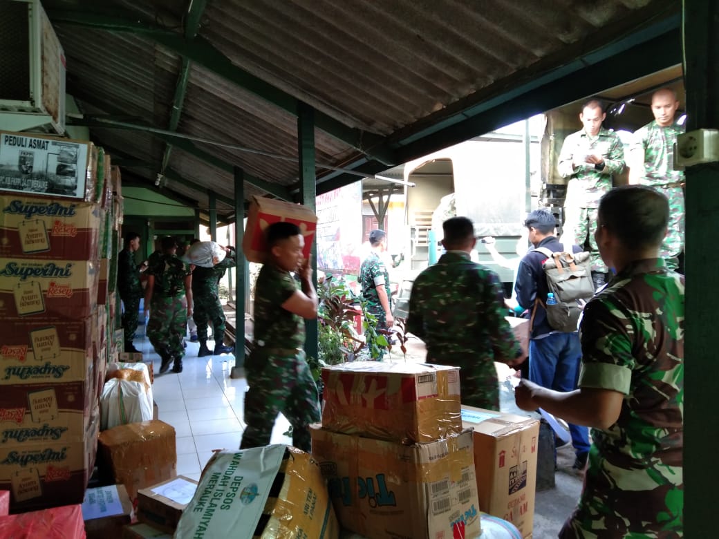 Kodim 1707/Merauke Kirimkan Bantuan Sosial Ke Kabupaten Asmat