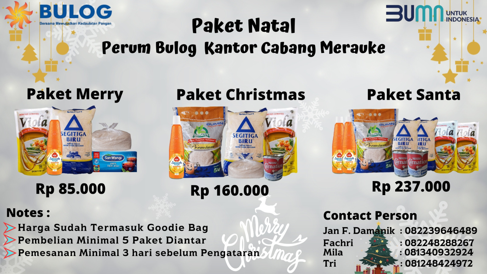 Bulog Merauke Tawarkan Paket Natal Kepada Masyarakat
