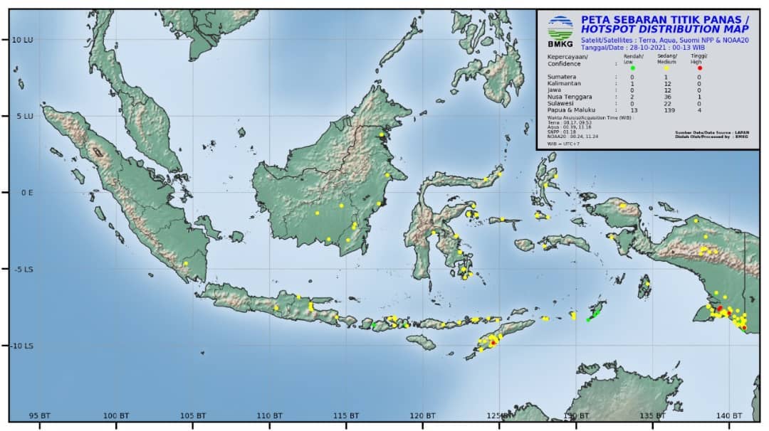 114 Titik Panas Terdeteksi Di Kabupaten Merauke 