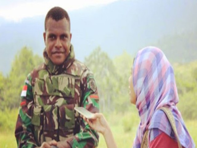 Putra asli Papua ini ikut menjaga kedaulatan NKRI di perbatasan