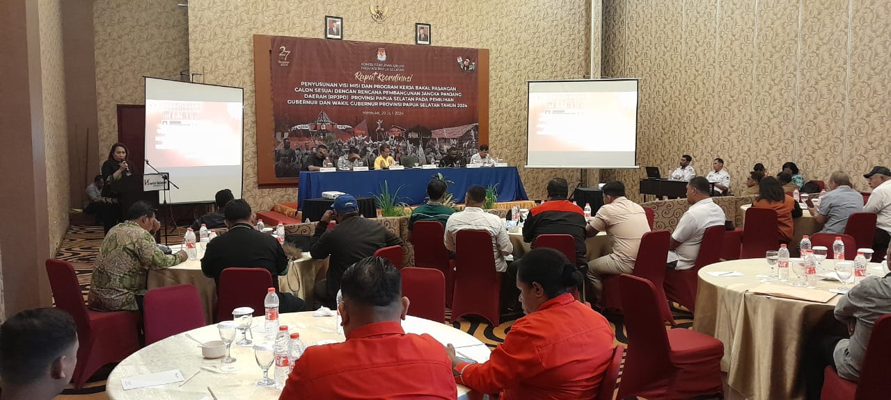 Rakor antara KPU Papua Selatan bersama Partai Politik, Bappeda dan Kesbangpol di Merauke
