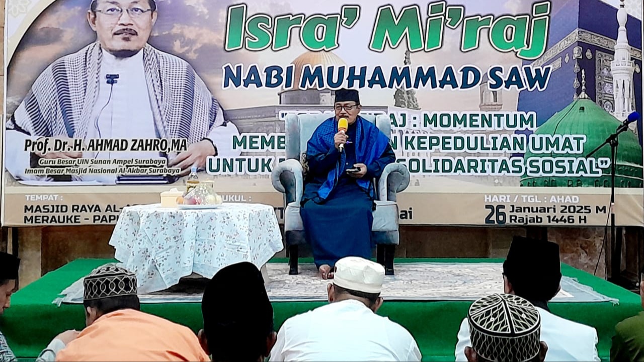 Peringatan Isra Mi’raj di Papua Selatan Hadirkan Guru Besar dari Jatim, K. H Ahmad Zahro