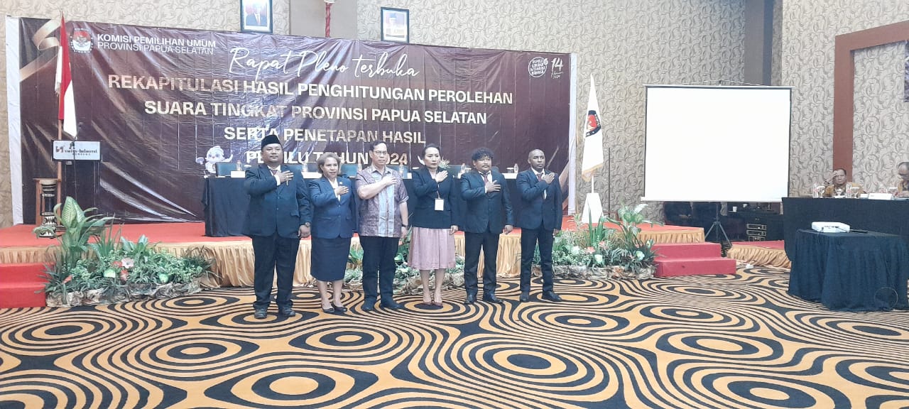 Pleno Rekapitulasi Hasil Penghitungan Perolehan Suara KPU Papua Selatan Dimulai