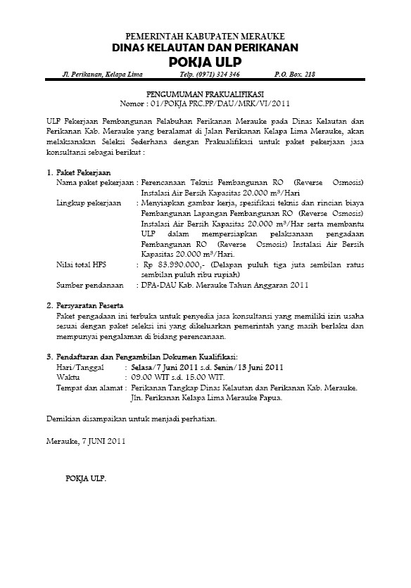 Perencanaan Teknis Pembangunan RO